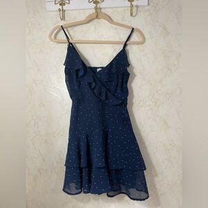 Blue and White Ruffled Tiered Romper